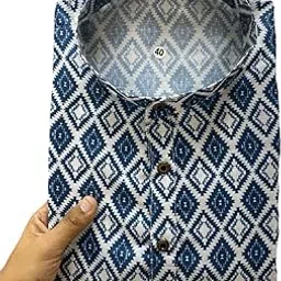 foxdx Men's Cotton Blend Printed Long Kurta Suitable for All Indian Wedding, Occasions, and Festivals-picture-50