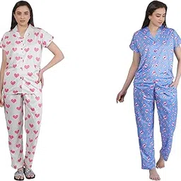 Flosee Satin Half Sleeve Back Photo Printed Night Suit - Comfort and Style Combined-picture-31