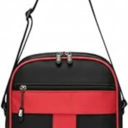 Unisex Crossbody Shoulder Bag for Men & Women | Durable Water-Resistant Travel Messenger Sling | Adjustable Strap, Multi-Pocket Organization | Stylish Red & Black Commuter Day Bag-picture-29