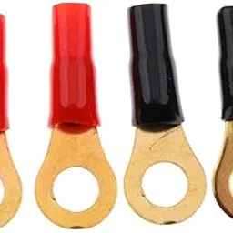 Pinakine® Copper Ring Terminals 4 gauge 5/16 Hole 2Red 2Black 4 Pieces(52016969PNK)-picture-43