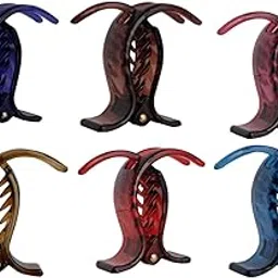 Accessher Black Color Acrylic Material Triangle Medium Size Hair Clip for Women and Girls (Pack of 6)-image-8