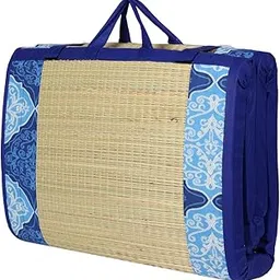 CRAFT OF INDIA - Cushion korai River Grass chatai (4 X 7 ft, 20MM Thickness) Hand Made Fabric Blue Cotton Rajwada-picture-20