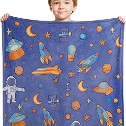 Glow in The Dark Baby Blanket for Kids | Warm, Soft, Fluffy and Cozy Wrapper for Kids | Cute Blanket for Winter, Gifting & Baby Bedding | All Season Blanket | Gifts for Boys and Girls | Ice Blue-image-22