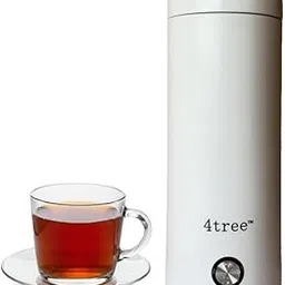 4tree e-flask Electric Kettle | Leak Proof, Travel Safe compact bottle design | Food grade 304 Stainless Steel | Auto shut off dry protection | Dual Layer Surface, 400ml | 300 Watts, Plug & Play.-picture-31