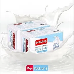 Babyhug Milk Protein Formula Daily Rich Moisturizing Milky Soap -75 gm (Pack of 2)-picture-28