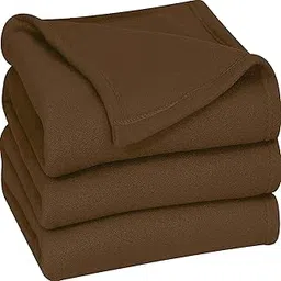 PL Homes 220 GSM Polar Fleece Single Bed Lightweight Plain Blanket for All Season Travel & Camping, 60x90Inch, Coffee-picture-28
