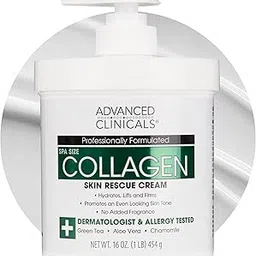 Advanced Clinicals Collagen Skin Rescue Lotion - Hydrate, Moisturize, Lift, Firm. Great for Dry Skin (16oz)-picture-48