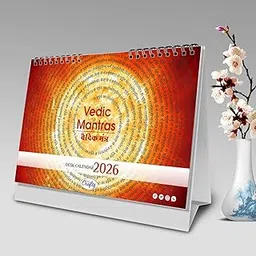Crafty Desk Calendar Mantras 2026 Edition Printed Table Desk Calendar with 16 leaves Yearly Scheduler and Holidays Hindu Spiritual desk Decor for NEW YEAR GIFT | Home Office Corporate 2025 (Size 5.5" x 8.5" Inch)-picture-57
