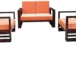 KL Furniture™ Wooden Solid Sheesham Wood Sofa Set 4 Seater for Living Room | Termite Free | Wooden Sofa Set Furniture Sofa 4 Seater Living Room Home | Sofa Set (2+1+1 | 4 Seater Sofa Set, Walnut Brown)-picture-36