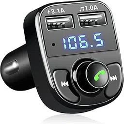 Delzon Bluetooth Car Adapter FM Wireless Bluetooth Transmitter Dual USB-A Charging Type-C Charging, Hands-Free Calling MP3 Player Support-picture-23