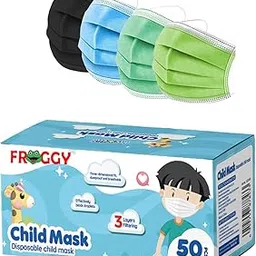 Mango People hobf Kids Mask Pack containing surgical masks 3 layer 100 pieces/pack of 100 / pack of 50 / surgical mask pack of 100 & 200 - surgical mask girls & boys - OGR,BL,BK,GR-picture-12