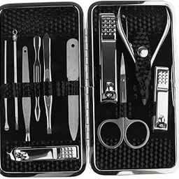 SECRET DESIRE 12pcs Pro Manicure Clippers Scissors Pedicure Set Nail Grooming Earpick Scissors Kit with Case|Nail Care, Manicure & Pedicure|Manicure/Pedicure Tools & Kits-image-7