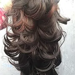 Alizz 17inch Long Short Step Cut Ponytail Hair Extension For Women, baal, Pack of 1 high volume of hair, bal juda choti wig (Burgundy)-picture-52