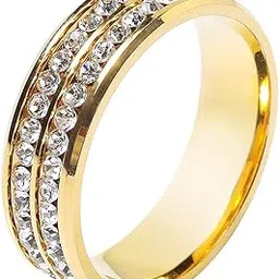 dibangu Brand Mens Silver Gold Tie Ring Solid (Gold Tie Ring)-picture-18