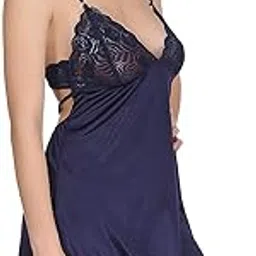 ssoshhub Women's Satin Floral Mini Baby Doll With Panty-picture-12