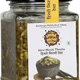 Hiravi Mirchi Thecha | Green Chilli Thecha Handmade Masale - 500g-picture-24