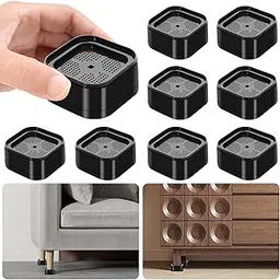 DIANZHU 8 Pack Furniture Risers Adjustable Bed Risers Heavy Duty Lifts Height 1 or 2 Inch, Square Stackable Bed Risers 1, 2 or 3 Inch for Desk Leg Table Couch Sofa Chair Bed Frame Legs Dorm, Black-picture-16