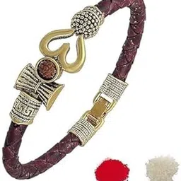 Om Rudraksh Rakhi For Brother Bracelet Rakshabandhan for Brother With Roli Chawal (Pack of 1)-picture-45