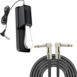 IMAGINEA Sustain Pedal with 6.35mm Guitar Cable Universal Foot Pedal for Keyboard, Digital Piano, MIDI & Synthesizer, Non-Slip Base, Durable Build (Sustain Pedal+L-Shape Guitar Cable 3m)-picture-27