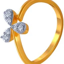 p.c. chandra jewellers 14k (585) Yellow Gold and American Diamond Ring for Women-picture-36