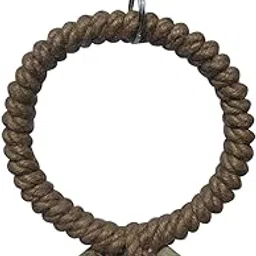 KSK 6.5"'Natural Jute Rope Circle Swing Bird Toys Perches Toy Parrot Toy for Budgie, Cockatiels, Conures, Finches, Small Parakeets.-picture-41