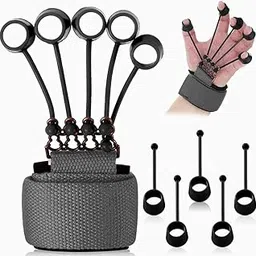 Finger Gripper Strength Trainer Forearm Exerciser Hand Yoga Resistance Band Finger Expander Finger Extension Exerciser Climbing Finger Strengthener Guitar Finger Stretcher For Men Women&kids | finger gripper | hand gripper | Hand strengthner | gym equipments |-image-78