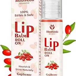 Moolveda Lip Balm Roll on with Gojiberry & 100% edible ingredients & no chemicals, 10ml-picture-25