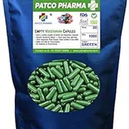 Patco Pharma - Size 00 Green Empty Vegetarian Pill Capsule - Gluten Free/Halal Certified | DIY Powder Filling (Pack of 1000)-picture-19