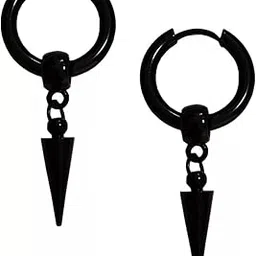 m men style Men Hollow-Out Triangle Piecring Surgical Dangle Hoop Huggie Gift Earrings Black Metal Hoop Earrings For Men And Women SEr202139-picture-44