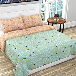 RRC Super Soft Brushed Microfiber Cotton Quilt Queen Bedspreads/Reversible Throw Blanket Bohemian Bedspread Printed Bedding Bed Cover 90" x 108" Inches (Green, Queen)-image-8