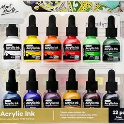 Mont Marte Acrylic Ink Set 12pc x 20ml-picture-32