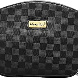 unibo Stylish Trendy Checkered Pattern Crossbody Sling Bag | Adjustable & Comfortable Strap | External Zipper Pocket | Water-Resistant & Multi-Utility Sling Bag-picture-11