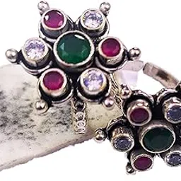 anika jewellers Ruby White Topaz Dainty Toe Ring, Anniversary Toe Ring, Women Toe ring,Toering, 92.5 Sterling Silver Toering, Bohemian Toering, Malte Stone Toering-picture-11