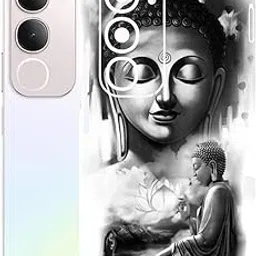 AtOdds Mobile Skin Sticker Wrap | Compatible for VIVO Y29 (5G) | Scratchproof Matte Finish | Full Coverage for All Sides & Camera Protection (Buddha)-image-85
