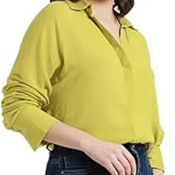 dl woman Solid Oversized Crinkled Shirt-picture-16