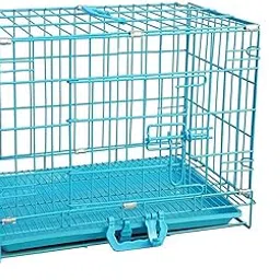 Dog & Cat Easy to Move with Removable Tray Iron Cage/Crate/Kennel for Dog & Rabbit 18 Inch Sky Blue17-picture-18