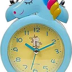 Crackles Unicorn Tabletop, Bedside Alarm Clock for Kids Room Decor and Birthday Return Gifting-Pack of 1 (Blue)-picture-12