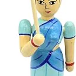 Puja N Pujari Channapatna Wooden Umbrella Lady Doll Showpiece for Home Decor-picture-12