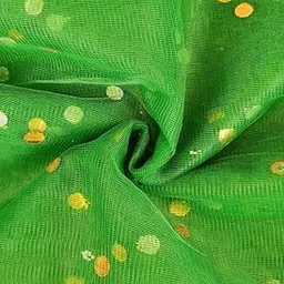 Bani Thani Multi Purpose Golden Dotted Print Net Fabric Cloth for Packing, Home Decor, Return Gift Packing, Party Decor, Backdrop Material for mandap, 5 Meter Long Green Polka Print Net-picture-47