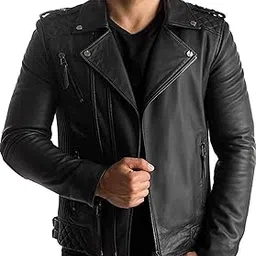 new choice leather Pure Genuine Leather Jacket For Men's (NEWCHOICE-601-Black)-picture-44
