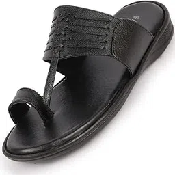 fausto Men's Daily Indoor Outdoor Comfort Stitched Kolhapuri Toe Ring Slip On Slipper-picture-20