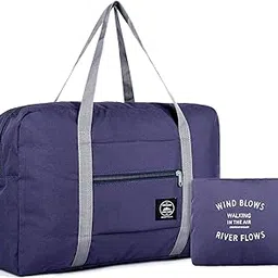 Foldable Travel Duffel Bag Small Duffle Bag Luggage Sports Gym Water Resistant Oxford, Dark blue, One_Size, Bag-image-75