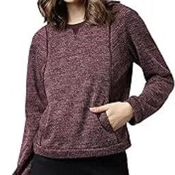 Latin Quarters Women Wine Color Solid Top-picture-11