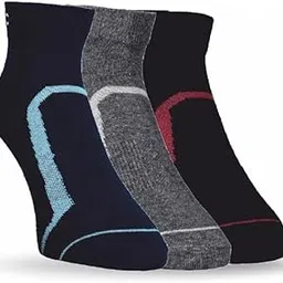 Comfortable Non Terry Low Ankle Socks for Men and Women | Breathable and Lightweight Ankle-Length Socks | Ideal for Sports | Casual Wear NAVY/ANTHRA/BLACK Pack of 3-image-51