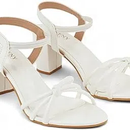 miffny & steps Women's Block Heel Sandals | Stylish Knot Design Open Toe Heels | Party & Casual Wear-picture-14