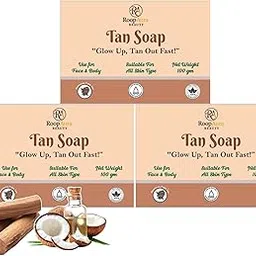 RoopAura Beauty Natural De-Tan Bath Soap Bar with Coconut Oil, Goat Milk, Shea Butter, Neem, Multani Mitti & Red Sandalwood | Deep Cleanse, Brightening & Nourishing Skin | For Men & Women (100 GM PACK OF 3)-picture-29