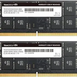 TEAMGROUP Elite SODIMM DDR5 64GB (32x2GB) 5600Mhz (PC5-44800) CL46 Non-ECC Unbuffered 1.1V 262 Pin Laptop Memory Module Ram - TED564G5600C46ADC-S01-picture-28