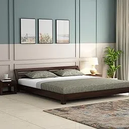 LUXLIGN Solid Sheesham Wood King Size Cot Without Storage - Double Bed for Bedroom - Diwan Cot for Living Room - Wooden King Size Bed Without Storage (Design 6)-image-1