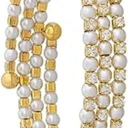 kushal's Fashion Jewellery Pearl Gold Polished Copper Trendy Flexible Kada, Best for Casual Wear & Special Occasion - 450187-picture-53