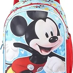 disney Kids School Bag Soft Plush Backpacks Cartoon Printed Mickey Mouse School Bag for Unisex Kids | Casual Bagpack | Light Blue (3-8 Years) AZ905-picture-14